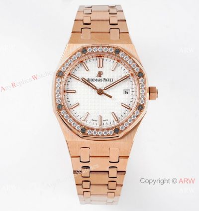 Swiss Audemars Piguet Royal Oak Rose Gold 34mm Women Watch 9015 Movement